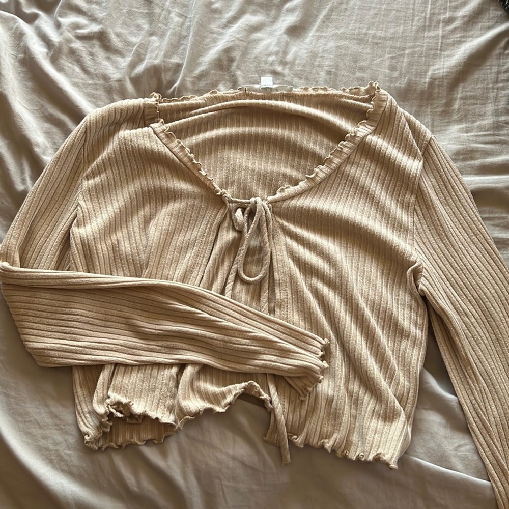 Ribbed Tie Crop Top